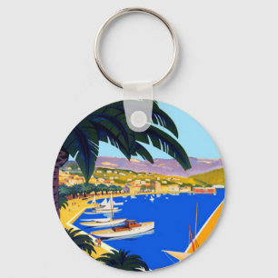 Vintage Cote D'Azur Travel Nyckelring