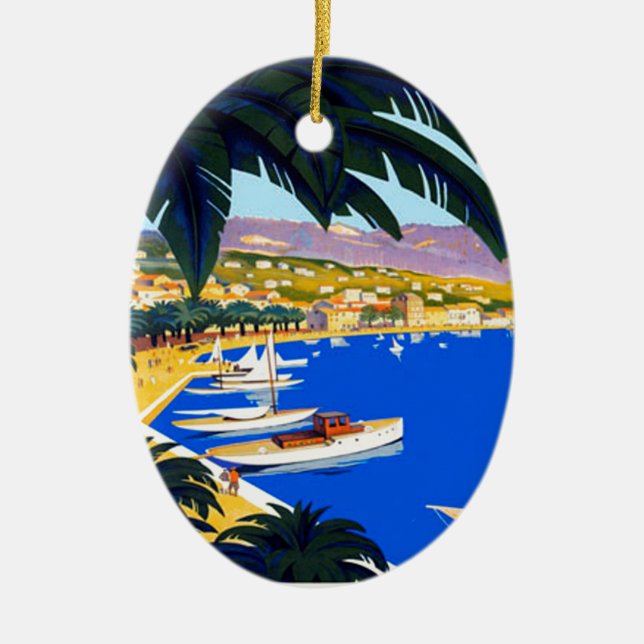 Vintage Cote D'Azur Travel Ornament (Framsidan)