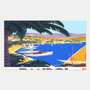 Vintage Cote D'Azur Travel Rektangulärt Klistermärke