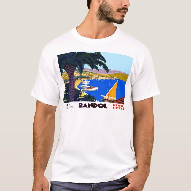 Vintage Cote D'Azur Travel T-shirt (Framsida)