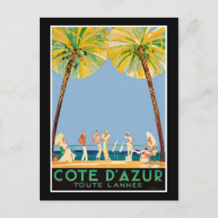 Vintage Cote D'Azur Travel Vykort