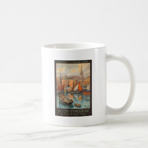 Vintage Cote d'Emeraude Saint Malo Port Tourism Kaffemugg