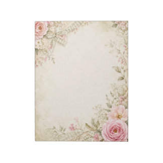 Vintage Cottage Blommig Anteckningsbok Anteckningsblock
