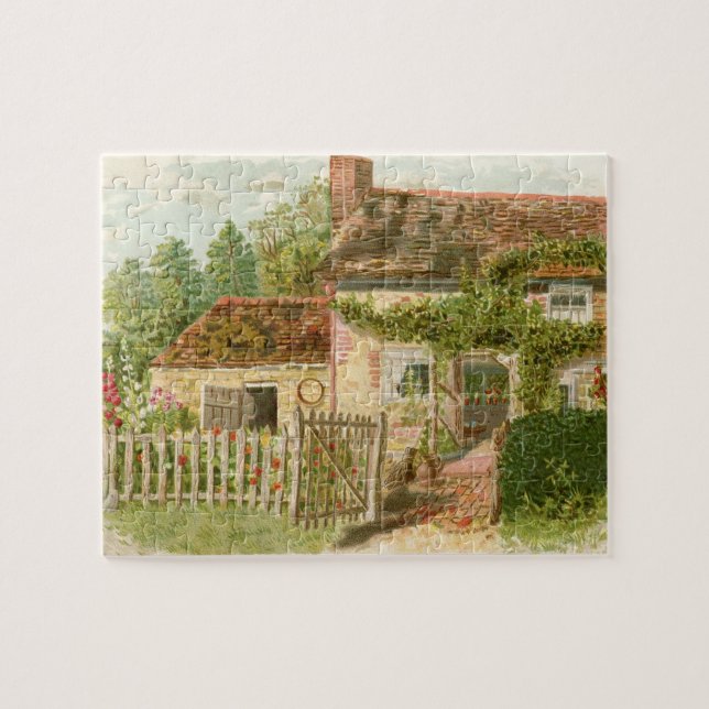 Vintage Cottage Puzzle Pussel (Horisontell)