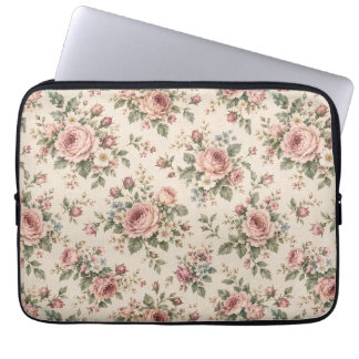 Vintage Cottage Rose Laptop Fodral