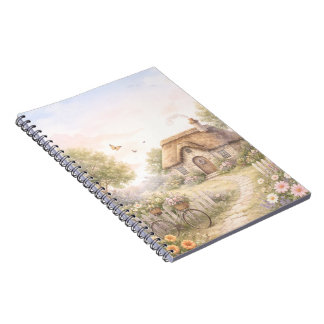 Vintage Cottage Spiral Foto Anteckningsbok