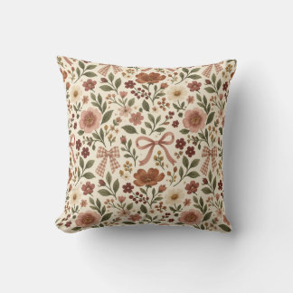 Vintage Cottagecore Blommig Band Fabrik | Romantis Kudde