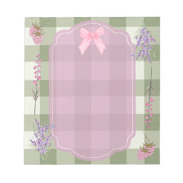 Vintage Cottagecore Blommigt Gingham Strawbär Anteckningsblock