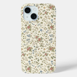 Vintage Cottagecore Ditsy Blommig iPhone 15 Fodral