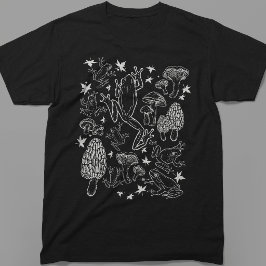 Vintage Cottagecore Grodor Svamp Häxig Goth T Shirt