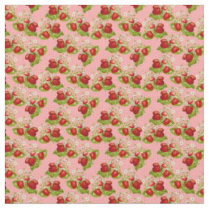 vintage cottagecore jordgubbar rosa jordgubbar tyg