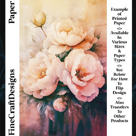Vintage Cottagecore Pastel Peonies CT3 Craft Pappe