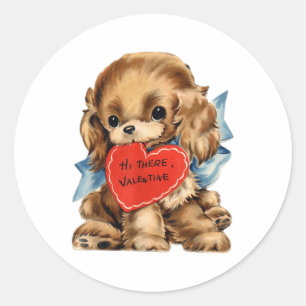 Vintage Cottagecore Retro Valentine Shop Uni Kids Runt Klistermärke