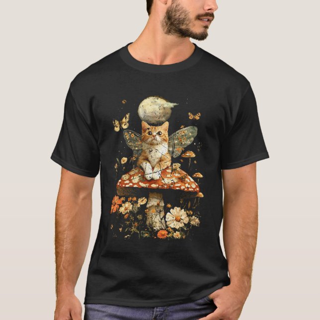 Vintage Cottagecore Sagocat T Shirt (Framsida)
