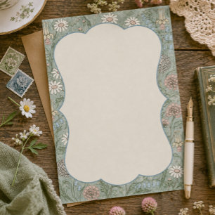 Vintage Cottagecore Vildblomma  Brevpapper