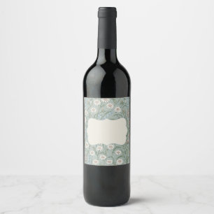 Vintage Cottagecore Vildblomma Vinflaska Etikett