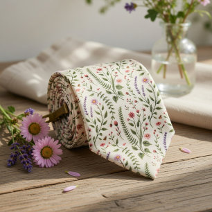Vintage Cottagecore Vildblommor Botaniskt Mönster Slips