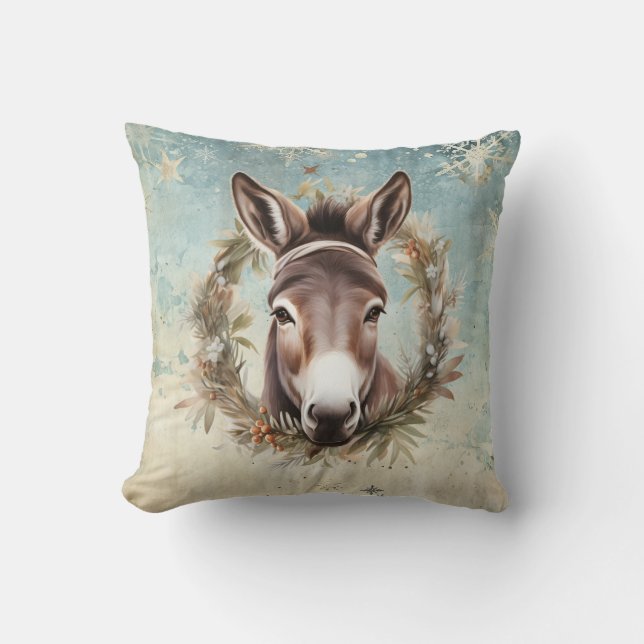 Vintage country Åsna jul Kudde (Framsida)