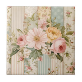 Vintage Country Blommig Kakelplatta