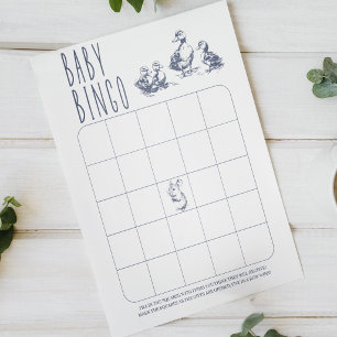 Vintage Country Charm Baby Bingo Baby Shower-spel Poster