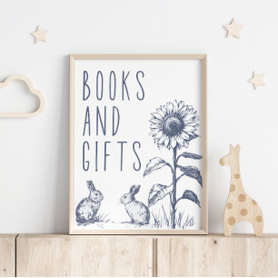 Vintage Country Charm Baby Shower Böcker Gåvor Sky Poster