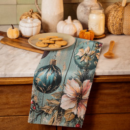 Vintage Country Christmas Rustic Farmhouse Wood Kökshandduk