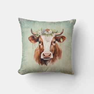 Vintage country Cow Christmas Kudde