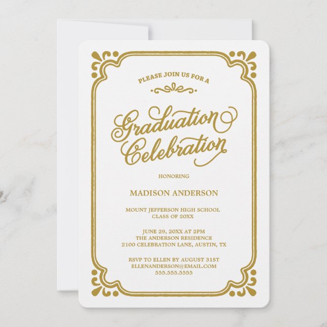 Vintage Country | Examenesinvitation Inbjudningar (Framsida)