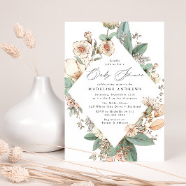 Vintage Country Floral Baby Shower Inbjudningar