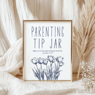 Vintage Country Föräldrartipsburk Baby Shower-skyl Poster