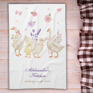 Vintage Country Gäss Gås Monogram Anpassningsbar Kökshandduk