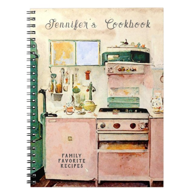 Vintage Country Kitchen Kokbok Anteckningsbok (Framsidan)