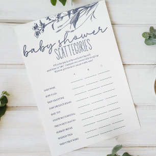 Vintage Country Scattergories Baby Shower-spel Poster