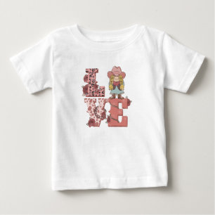 Vintage Country-Stil "Kärlek" med en Blond Cowgirl T Shirt