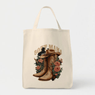 Vintage Country Western Mjuk Mama Cowgirlstövlar Tygkasse