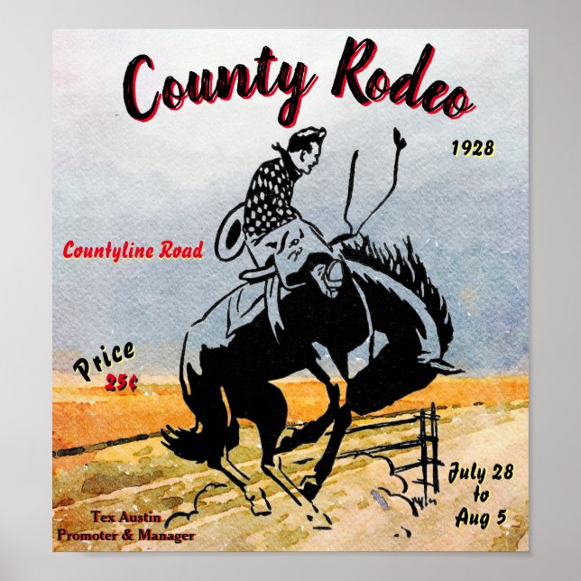 Vintage County Rodeo Poster (Framsidan)