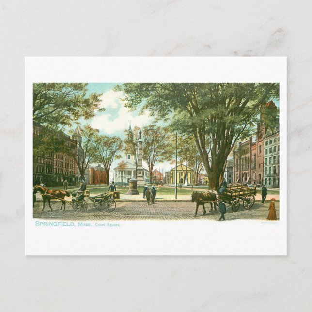 Vintage Court Square, Springfield, Massachusetts Vykort (Framsida)