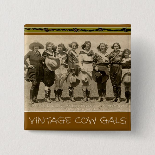’Vintage Cow Gals’ Knapp (Framsida)