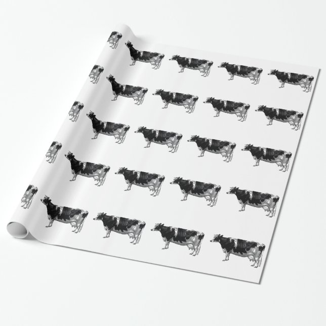Vintage Cow Presentpapper (Utrullad)