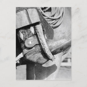 Vintage Cowboy Boot and Spur Photographic Vykort