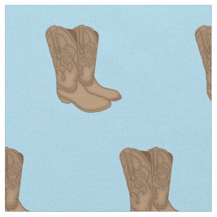 Vintage Cowboy Boots Soft Blue Baby Room Decor Tyg