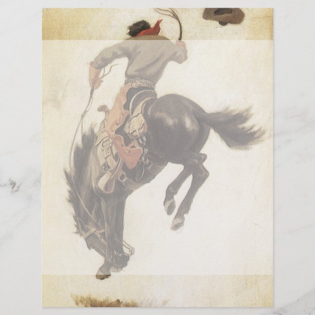 Vintage Cowboy, Bronco Buster Study by NC Wyeth (Framsida)