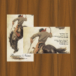 Vintage Cowboy, Bronco Buster Study by NC Wyeth Visitkort