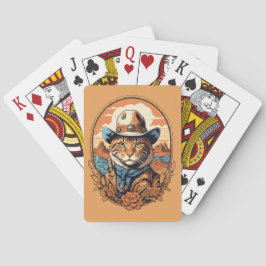 Vintage Cowboy Cat Design Casinokort