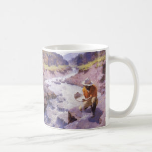 Vintage Cowboy, Guldletning, Wyoming av Leigh Kaffemugg