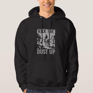 Vintage Cowboy Horseback Westerna Land Kick Hoodie