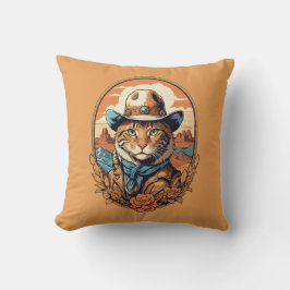Vintage Cowboy Katt Design Kudde