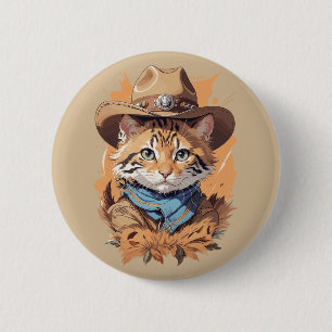 Vintage Cowboy Kitten Design Knapp