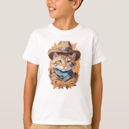 Vintage Cowboy Kitten Design T Shirt