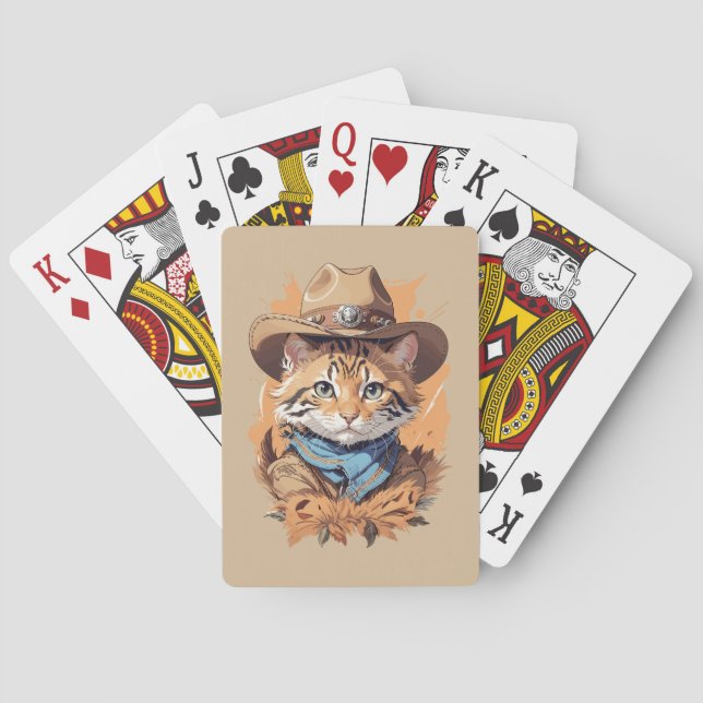 Vintage Cowboy Kittens Design Casinokort (Baksidan)
